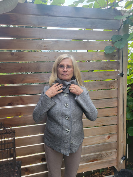 Boiled Wool Sweater - Heather Grey