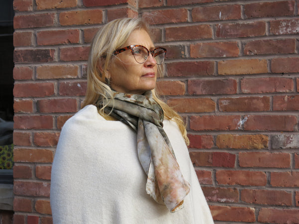 Hand-Dyed Silk/Wool Scarf