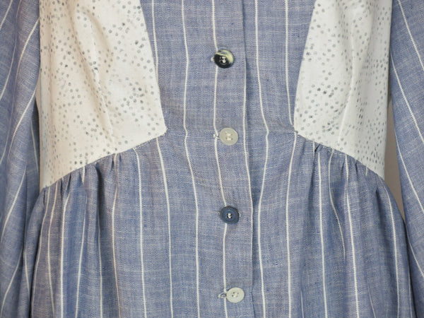 Casual Renaissance Dress - Blue Stripe