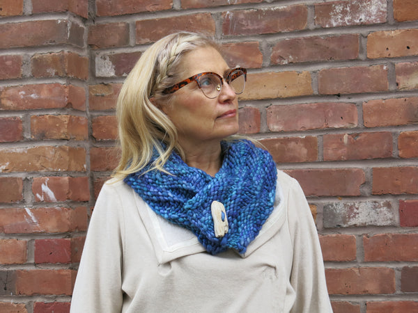 Cowl with Driftwood Button