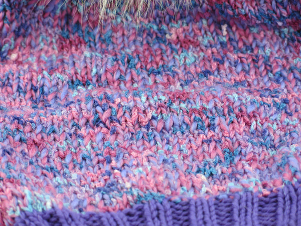 Purple/Fuchsia Knit Hat