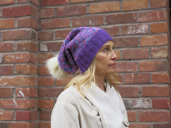 Purple/Fuchsia Knit Hat
