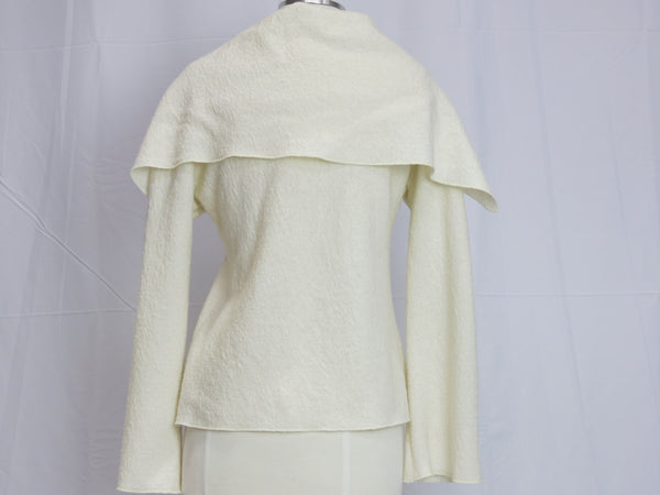 French Vanilla Boiled Wool Sweater Jacket