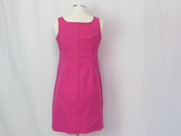 Stretch Cotton Twill Dress Flamingo