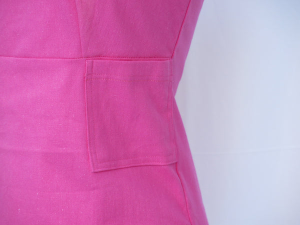 Stretch Cotton Twill Dress Flamingo