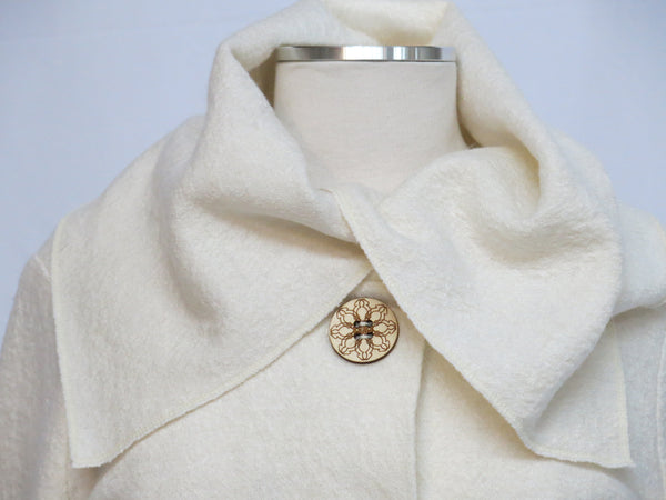 French Vanilla Boiled Wool Sweater Jacket