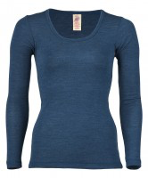 Long Sleeve Wool/Silk Top Sapphire