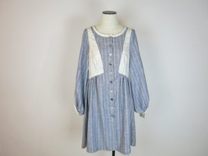 Casual Renaissance Dress - Blue Stripe