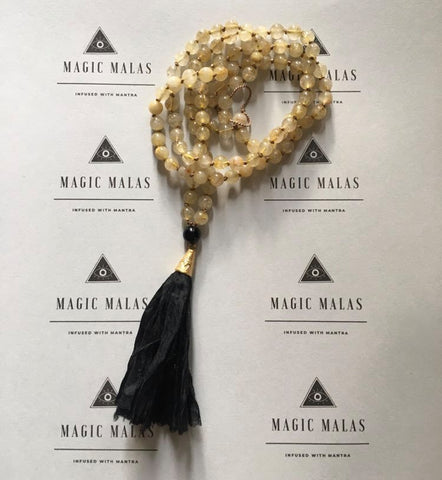 Rutilated Quartz Mala